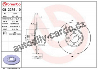 Brzdový kotouč BREMBO 08.2275.10 - FORD