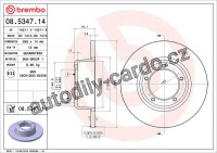 Brzdový kotouč BREMBO 08.5347.14 - LAND ROVER