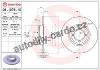Brzdový kotouč BREMBO 08.1976.10 - PEUGEOT
