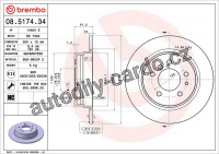 Brzdový kotouč BREMBO 08.5174.34 - BMW