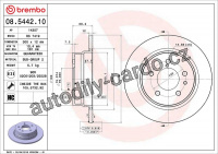 Brzdový kotouč BREMBO 08.5442.10 - BMW Brzdový kotouč BREMBO 08.5442.10 - BMW