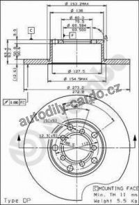 Brzdový kotouč BREMBO 08.1511.10 - MERCEDES-BENZ