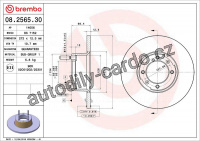 Brzdový kotouč BREMBO 08.2565.30 - ALFA ROMEO
