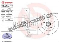 Brzdový kotouč BREMBO 08.5177.10 - VW