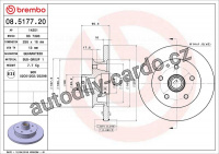Brzdový kotouč BREMBO 08.5177.20 - VW