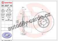Brzdový kotouč BREMBO 08.2557.40 - JAGUAR