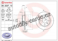 Brzdový kotouč BREMBO 08.5237.10 - VOLVO Brzdový kotouč BREMBO 08.5237.10 - VOLVO