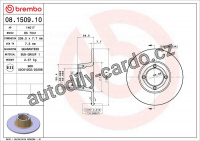 Brzdový kotouč BREMBO 08.1509.10 - MG Brzdový kotouč BREMBO 08.1509.10 - MG