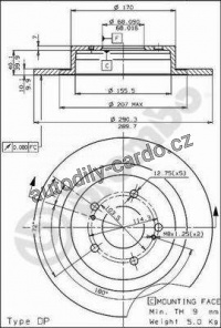 Brzdový kotouč BREMBO 08.5295.10 - NISSAN Brzdový kotouč BREMBO 08.5295.10 - NISSAN
