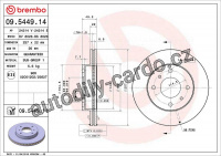 Brzdový kotouč BREMBO 09.5449.14 - NISSAN