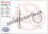 Brzdový kotouč BREMBO 09.8656.10 - KIA Brzdový kotouč BREMBO 09.8656.10 - KIA