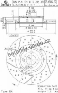 Brzdový kotouč BREMBO 09.A506.20 Brzdový kotouč BREMBO 09.A506.20
