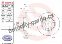 Brzdový kotouč BREMBO 09.8407.10 - KIA Brzdový kotouč BREMBO 09.8407.10 - KIA