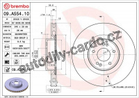 Brzdový kotouč BREMBO 09.A554.11 - HYUNDAI