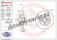 Brzdový kotouč BREMBO 08.A141.17 - RENAULT