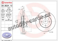 Brzdový kotouč BREMBO 09.B524.10 - DAIHATSU, SUBARU Brzdový kotouč BREMBO 09.B524.10 - DAIHATSU, SUBARU