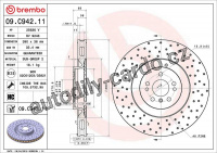 Brzdový kotouč BREMBO 09.C942.11 - MERCEDES-BENZ