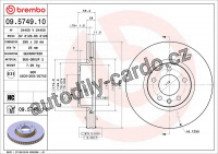 Brzdový kotouč BREMBO 09.5749.11 - OPEL