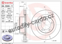 Brzdový kotouč BREMBO 09.C500.11 - TOYOTA Brzdový kotouč BREMBO 09.C500.11 - TOYOTA