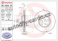 Brzdový kotouč BREMBO 09.A535.20 - SUBARU, TOYOTA