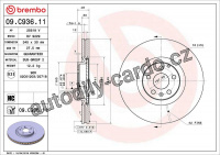 Brzdový kotouč BREMBO 09.C936.11 - VOLVO