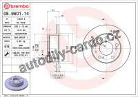 Brzdový kotouč BREMBO 08.9601.14 - PEUGEOT