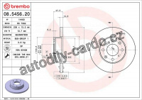 Brzdový kotouč BREMBO 08.5456.20 - ROVER