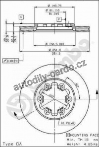Brzdový kotouč BREMBO 09.5232.10 - NISSAN