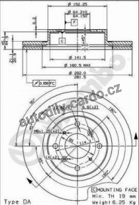 Brzdový kotouč BREMBO 09.5251.10 - ACURA, HONDA Brzdový kotouč BREMBO 09.5251.10 - ACURA, HONDA