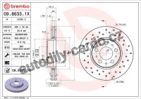 Brzdový kotouč BREMBO 09.8633.1X