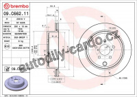 Brzdový kotouč BREMBO 09.C662.11 - SUBARU, TOYOTA