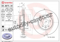 Brzdový kotouč BREMBO 09.8873.30 - LAND ROVER