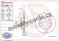 Brzdový kotouč BREMBO 09.B594.10 - HYUNDAI