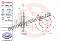 Brzdový kotouč BREMBO 09.6816.10 - NISSAN Brzdový kotouč BREMBO 09.6816.10 - NISSAN
