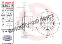 Brzdový kotouč BREMBO 09.8303.10 - PEUGEOT