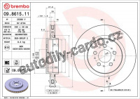 Brzdový kotouč BREMBO 09.8615.11 - VOLVO Brzdový kotouč BREMBO 09.8615.11 - VOLVO