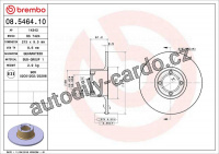 Brzdový kotouč BREMBO 08.5464.10 - AUSTIN, ROVER