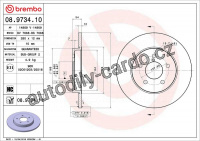 Brzdový kotouč BREMBO 08.9734.10 - FORD, JAGUAR