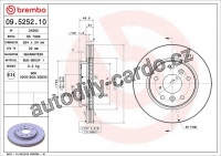 Brzdový kotouč BREMBO 09.5252.10 - MAZDA