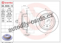 Brzdový kotouč BREMBO 08.5530.10 - JAGUAR Brzdový kotouč BREMBO 08.5530.10 - JAGUAR