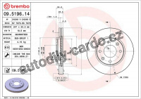 Brzdový kotouč BREMBO 09.5196.14 - CITROËN