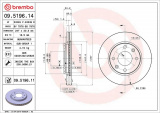 Brzdový kotouč BREMBO 09.5196.14 - CITROËN