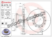 Brzdový kotouč BREMBO 09.8172.10 - MAN