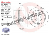 Brzdový kotouč BREMBO 08.A871.11 Brzdový kotouč BREMBO 08.A871.11