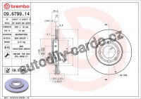 Brzdový kotouč BREMBO 09.6799.14 - SEAT