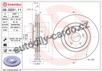 Brzdový kotouč BREMBO 09.D231.11 - MERCEDES-BENZ