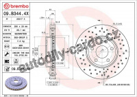 Brzdový kotouč BREMBO 09.B344.4X - MERCEDES-BENZ