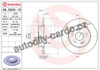 Brzdový kotouč BREMBO 08.5645.10 - RENAULT