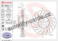 Brzdový kotouč BREMBO 09.C943.11 - MERCEDES-BENZ