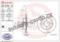 Brzdový kotouč BREMBO 09.9753.10 - HYUNDAI